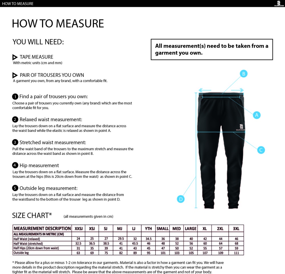 Alnwick Bears Dual Skinny Pants - Size Guide