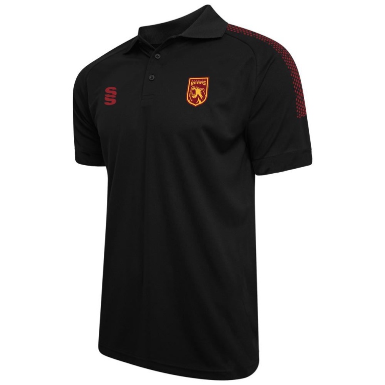 Alnwick Bears Dual Solid Colour Polo : Black
